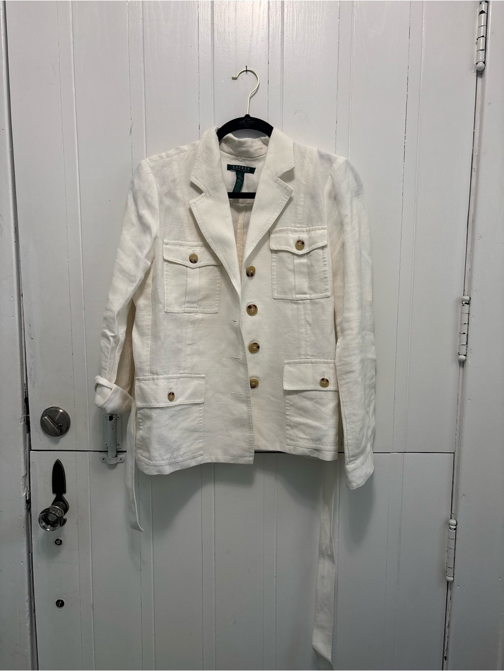 Ralph Lauren White Women's Linen-Blend Utility Jacket